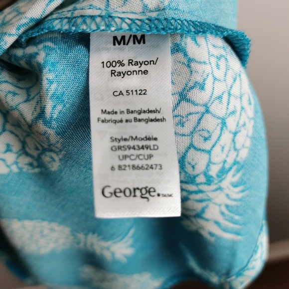 NWT Turquoise / Blue Pineapple Summer Dress Medium - Picture 6 of 7